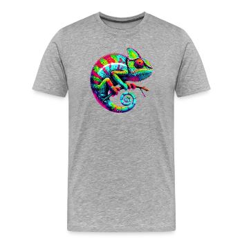 Chameleon - Men's Premium Organic T-Shirt - heather grey - Front - Damien (186cm)