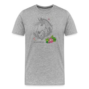 Écolier - T-shirt bio Premium Homme - gris chiné - Devant - Damien (186cm)