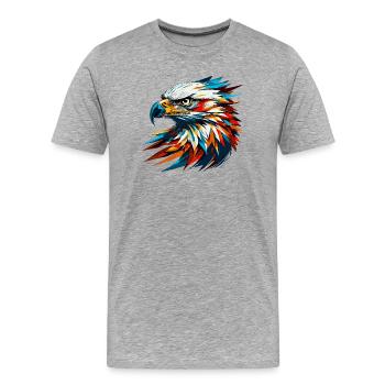 Majestätisch Adlerkopf! - Männer Premium Bio T-Shirt - Grau meliert - Vorne - Damien (186cm)