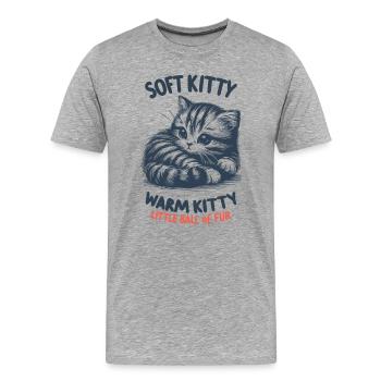 Soft Kitty - Men's Premium Organic T-Shirt - heather grey - Front - Damien (186cm)