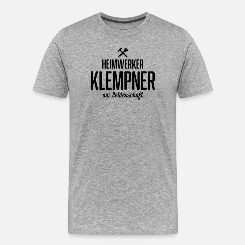 Heimwerker Klempner - Männer Premium Bio T-Shirt - Grau meliert