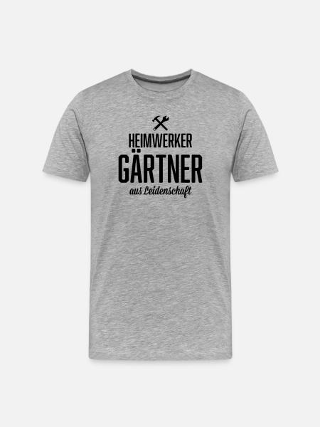 Heimwerker Gärtner - Männer Premium Bio T-Shirt - Grau meliert