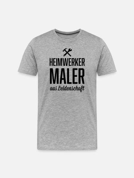 Heimwerker Maler - Männer Premium Bio T-Shirt - Grau meliert
