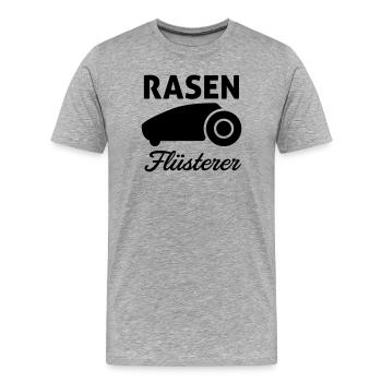 Rasen Flüsterer - Männer Premium Bio T-Shirt - Grau meliert - Vorne - Damien (186cm)