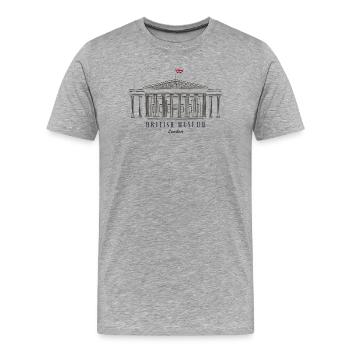 London, British Museum, England, Handzeichnung - Männer Premium Bio T-Shirt - Grau meliert - Vorne - Damien (186cm)