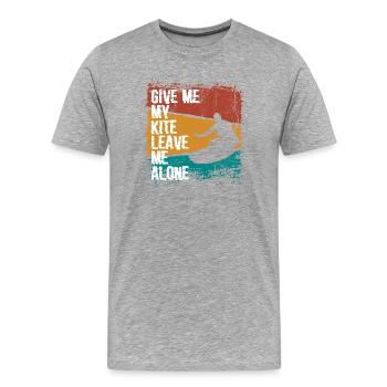 Solo Kite Surfer Silhouette Design - Men's Premium Organic T-Shirt - heather grey - Front - Damien (186cm)