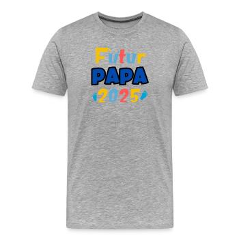 Future Dad 2025 Rainbow - Men's Premium Organic T-Shirt - heather grey - Front - Damien (186cm)