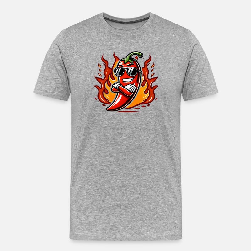 Coole Chili - Männer Premium Bio T-Shirt - Grau meliert