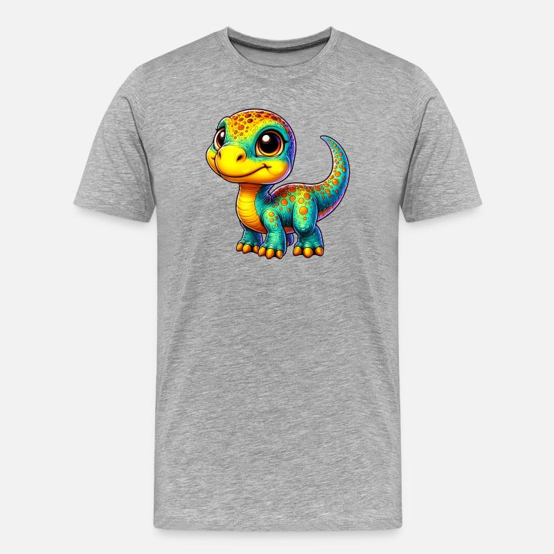 Dinosaurier - Männer Premium Bio T-Shirt - Grau meliert