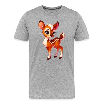 Fawn - Men's Premium Organic T-Shirt - heather grey - Front - Damien (186cm)