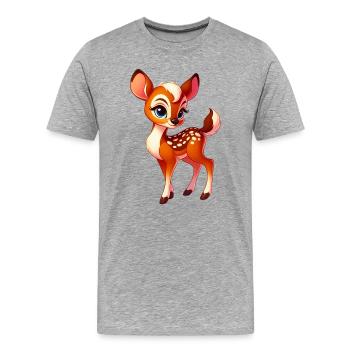 Fawn - Men's Premium Organic T-Shirt - heather grey - Front - Damien (186cm)