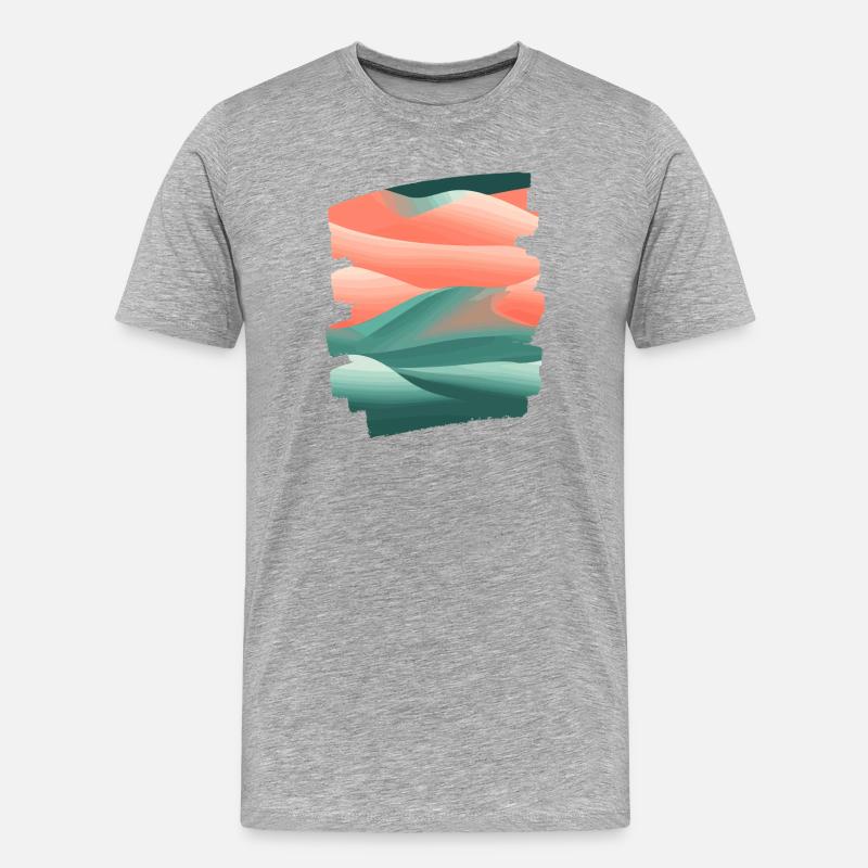 Abstrakte Kunst - Männer Premium Bio T-Shirt - Grau meliert