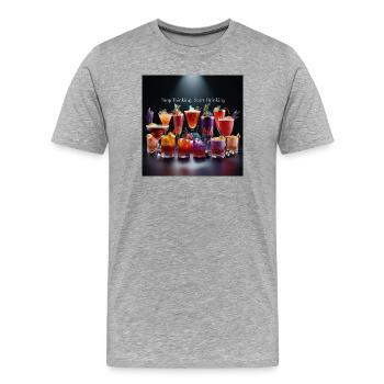 Cocktails with humorous text - Men's Premium Organic T-Shirt - heather grey - Front - Damien (186cm)