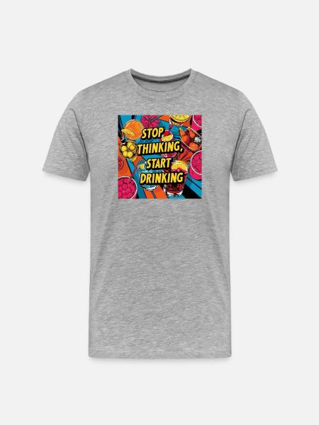 Cocktails with humorous text - Men's Premium Organic T-Shirt - heather grey
