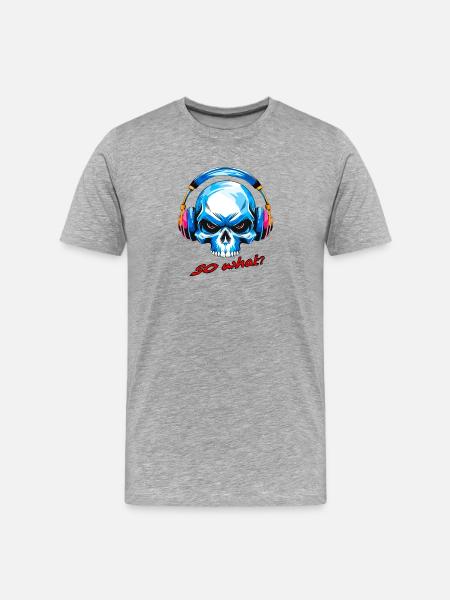 Skull so what - Men's Premium Organic T-Shirt - heather grey