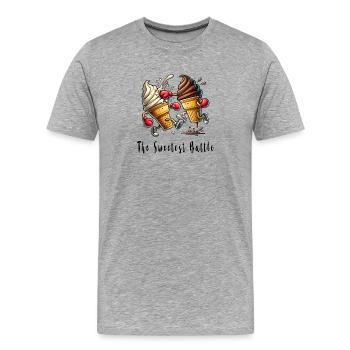 The Sweet Competition / Cream - Men's Premium Organic T-Shirt - heather grey - Front - Damien (186cm)