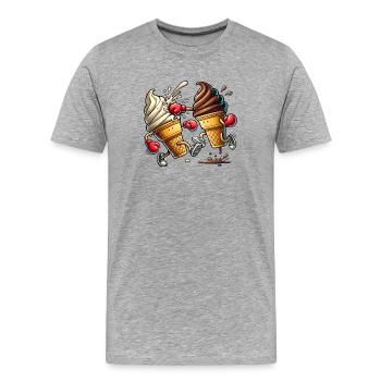 The Sweet Competition / Cream - Men's Premium Organic T-Shirt - heather grey - Front - Damien (186cm)