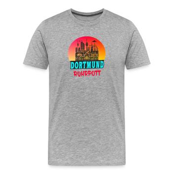 Dortmund Ruhrpott Skyline - Men's Premium Organic T-Shirt - heather grey - Front - Damien (186cm)
