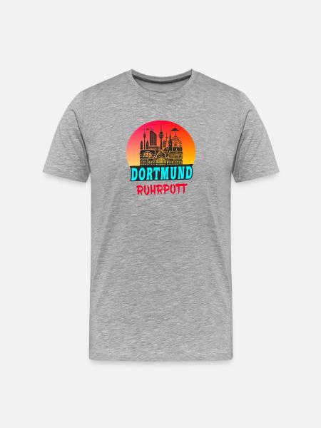 Dortmund Ruhrpott Skyline - Men's Premium Organic T-Shirt - heather grey
