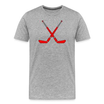 Crossed Hockey Sticks - Men's Premium Organic T-Shirt - heather grey - Front - Damien (186cm)