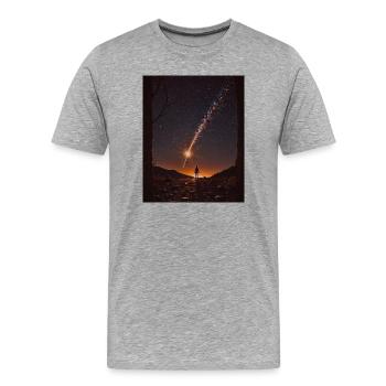 Chemin des étincelles de feu - T-shirt bio Premium Homme - gris chiné - Devant - Damien (186cm)