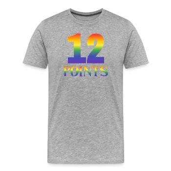 12 points Eurovision Song Contest - Men's Premium Organic T-Shirt - heather grey - Front - Damien (186cm)
