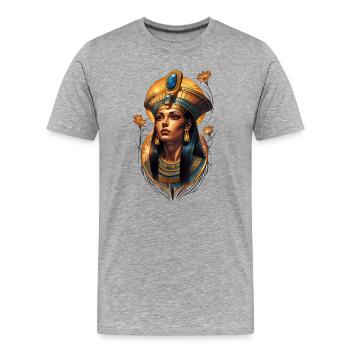 Die königliche Anmut einer majestätischen Ägypterin - Männer Premium Bio T-Shirt - Grau meliert - Vorne - Damien (186cm)