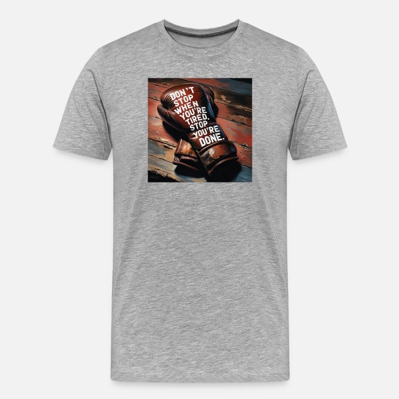 Kampfgeist auf Boxhandschuh - Männer Premium Bio T-Shirt - Grau meliert