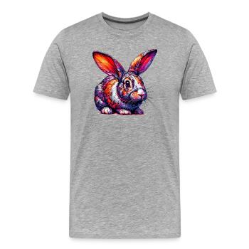 Rabbit - Men's Premium Organic T-Shirt - heather grey - Front - Damien (186cm)