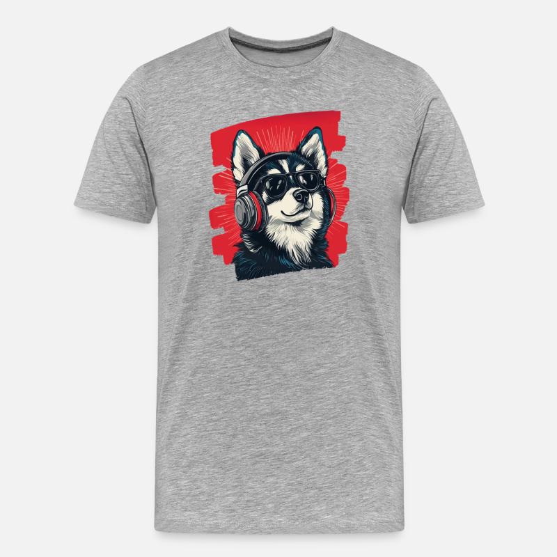 Pomsky - Männer Premium Bio T-Shirt - Grau meliert