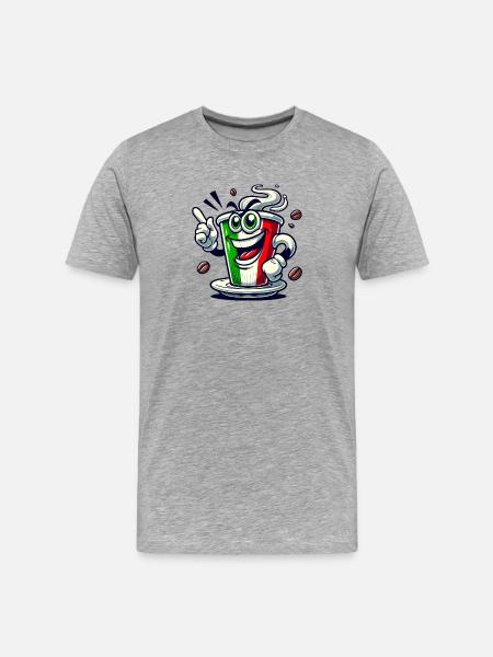 Espresso Italiano / Coffee Design - Men's Premium Organic T-Shirt - heather grey