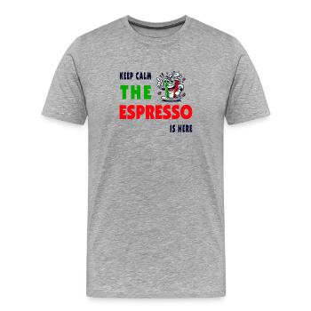 Espresso Italy / Coffee Design - Men's Premium Organic T-Shirt - heather grey - Front - Damien (186cm)