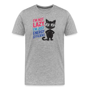 Je ne suis pas paresseux, je suis juste économe en énergie - T-shirt bio Premium Homme - gris chiné - Devant - Damien (186cm)