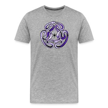 Serpents d’Hécate - T-shirt bio Premium Homme - gris chiné - Devant - Damien (186cm)