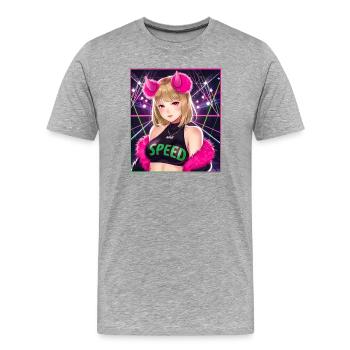 Rave girl - Männer Premium Bio T-Shirt - Grau meliert - Vorne - Damien (186cm)