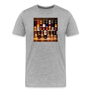 I Love Beer Bierkrüge Muster - Männer Premium Bio T-Shirt - Grau meliert - Vorne - Damien (186cm)