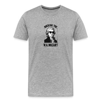 Rocking Mozart Classical Music Classical Composer - Men's Premium Organic T-Shirt - heather grey - Front - Damien (186cm)