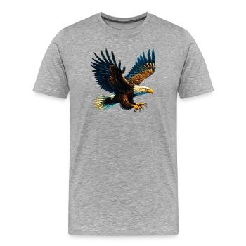 Aigle - T-shirt bio Premium Homme - gris chiné - Devant - Damien (186cm)