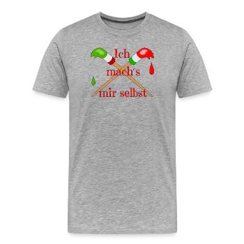 Maler Pinsel - Männer Premium Bio T-Shirt - Grau meliert - Vorne - Damien (186cm)