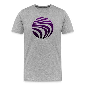 Psychedelic Pattern Violet Gradient - Men's Premium Organic T-Shirt - heather grey - Front - Damien (186cm)