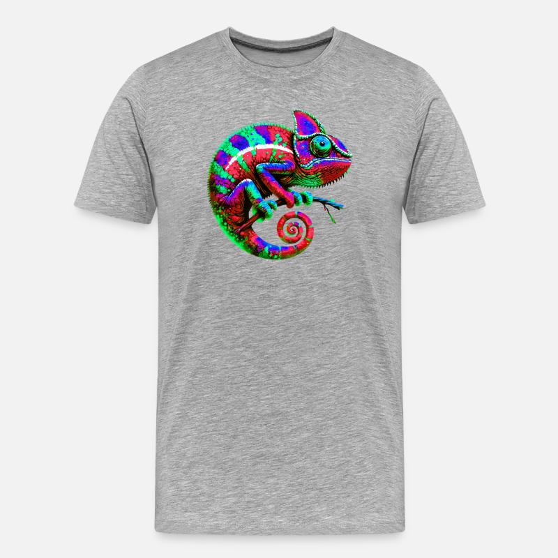 Chamäleon - Männer Premium Bio T-Shirt - Grau meliert