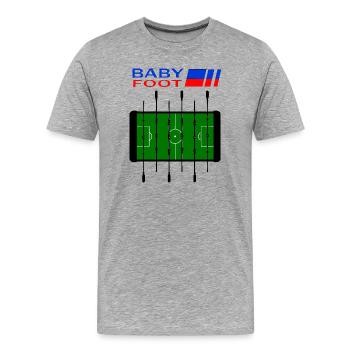 Tischfußball - Männer Premium Bio T-Shirt - Grau meliert - Vorne - Damien (186cm)