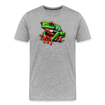 Frog - Men's Premium Organic T-Shirt - heather grey - Front - Damien (186cm)