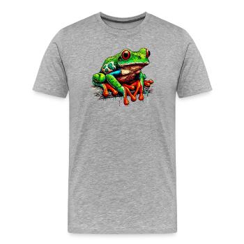 Frog - Men's Premium Organic T-Shirt - heather grey - Front - Damien (186cm)