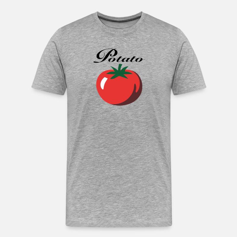 Potato - Männer Premium Bio T-Shirt - Grau meliert