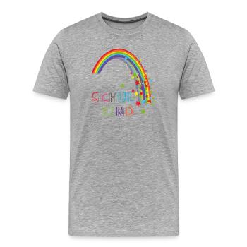 Schulkind Regenbogen - Männer Premium Bio T-Shirt - Grau meliert - Vorne - Damien (186cm)