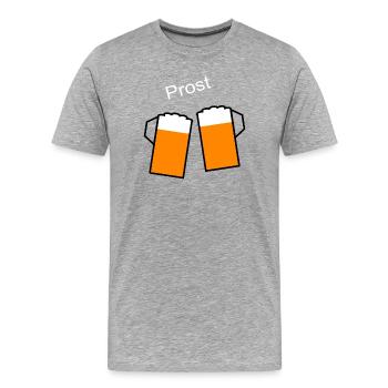 Biergläser Prost Bierglas - Männer Premium Bio T-Shirt - Grau meliert - Vorne - Damien (186cm)