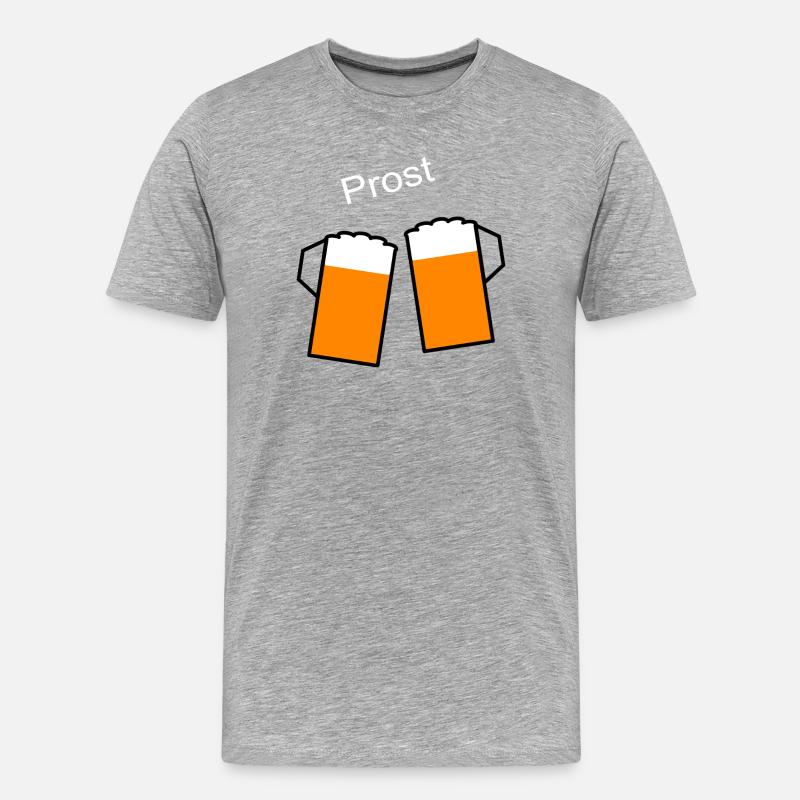 Biergläser Prost Bierglas - Männer Premium Bio T-Shirt - Grau meliert