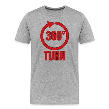 Virage à 360 degrés - T-shirt bio Premium Homme - gris chiné - Devant - Damien (186cm)