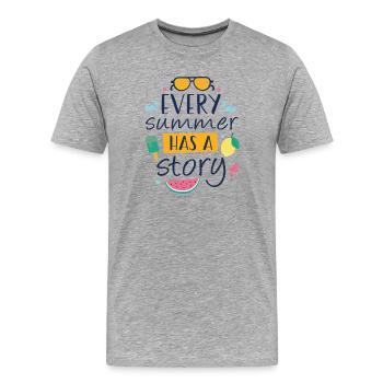 Jeder Sommer hat eine Geschichte - Männer Premium Bio T-Shirt - Grau meliert - Vorne - Damien (186cm)